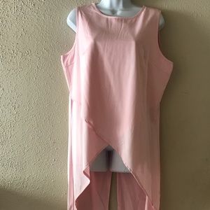 Size 1X Women Pink Blouse